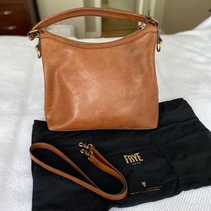 Frye brown leather handbag with detachable shoulder strap